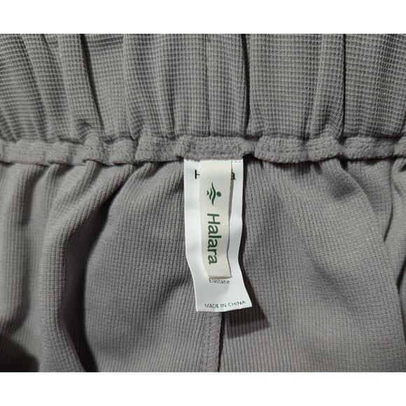 Halara Flex High Waisted Pocket Gray Wide Leg Waffle Career Office Pants, Size L - Picture 9 of 10